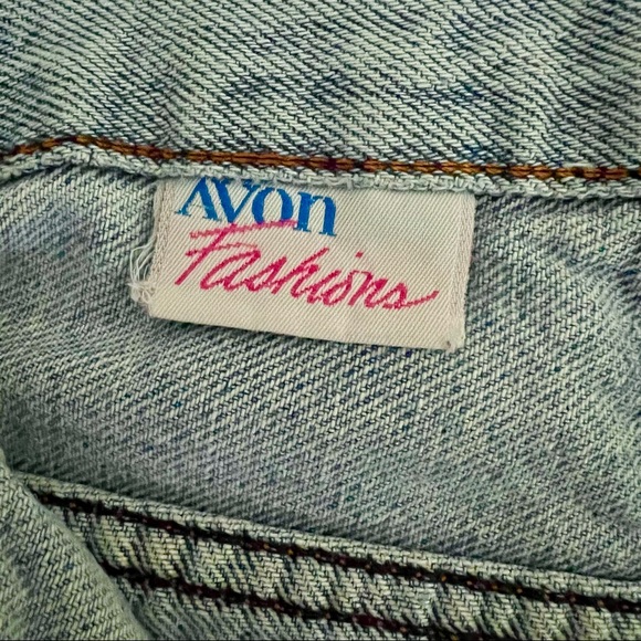 VINTAGE 80s Avon Fashions Light Wash 1980s High Waisted Mom Jeans Front Pleated - Picture 5 of 9